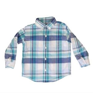 Janie and Jack 18 to 24 Months Adjustable Longsleeve Plaid Dressy Casual Shirt